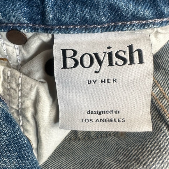 Boyish Billy High Rise Skinny Jeans Size 23 Rigid Button fly Medium Wash Raw Hem - Picture 10 of 13